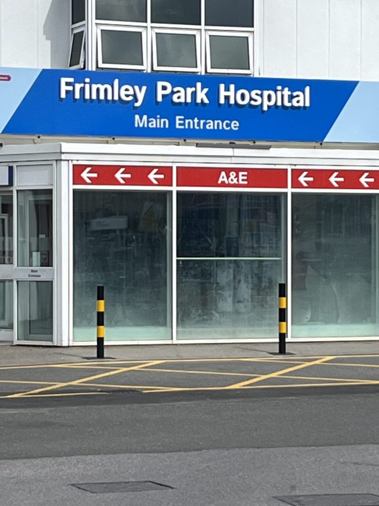 Main entrance to a hospital.